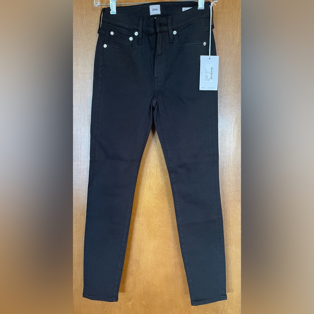 Anthropologie Edwin Pixie Mid Rise Skinny Jeans Black Size 24